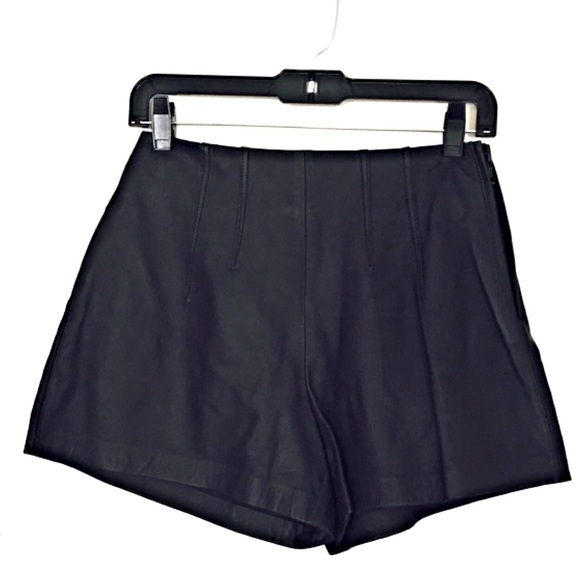 NM High Waist Genuine Leather Shorts - Picture 6 of 9